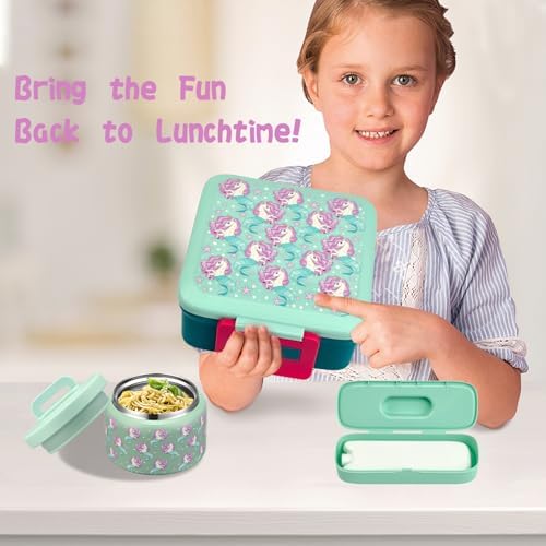 JXXM Bento Lunch Box for Kids with 8oz Soup Thermo,Leak-Proof Lunch