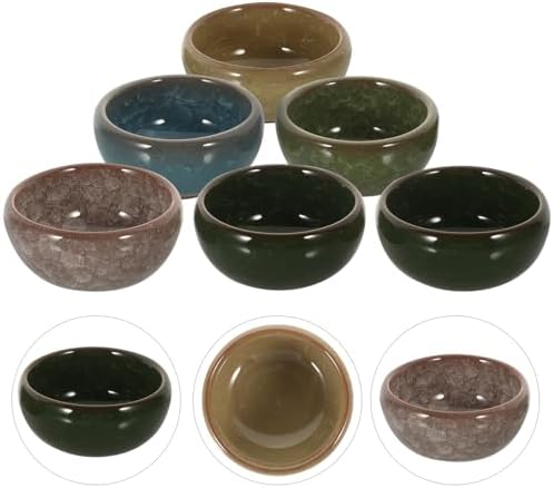 6pcs Essential Oil Mixing Bowl, Ceramic round Spa Dish with Glass Tray