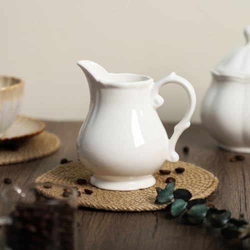 SOCOSY Retro Ceramic Creamer and Sugar Bowl Set, Cream Pitcher and