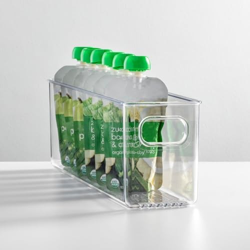 mDesign Plastic Long Stackable Storage Organizer Container