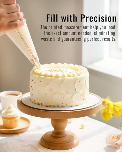 Bake Choice 16 Inch Large Piping Bags, 100 Thickened Disposable Pastry