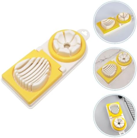 Manual Egg Slicer with Stainless Steel, One Press Yellow Kitchen Tool