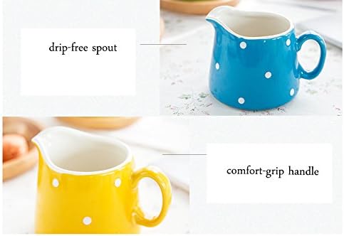 CHOOLD Chic Polka Dot Ceramic Sugar and Creamer Set with Spoon Creamer