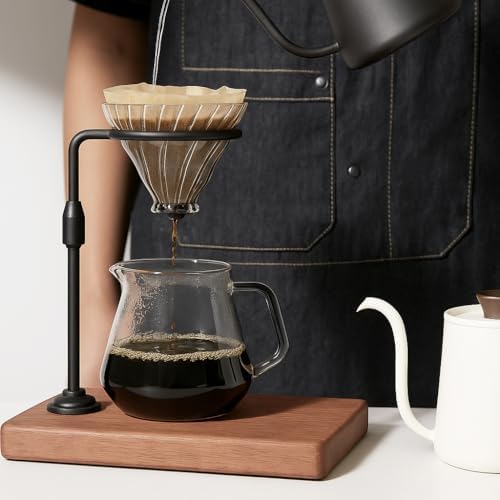 Pour over Coffee Dripper Stand, Black, Sapele Base