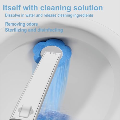Disposable Toilet Brush and Holder Set, 2 Pack, Blue
