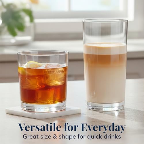 US Acrylic Classic Clear Plastic Reusable Drinking Glasses (Set of 8)
