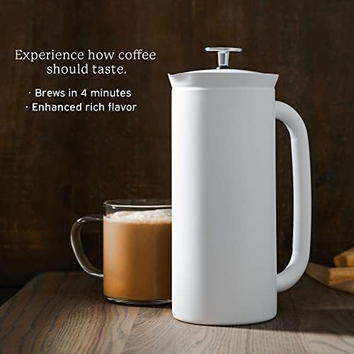 ESPRO P7 Stainless Steel French Press, Matte White, 18 Oz