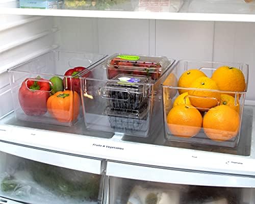 Isaac Jacobs 3-Pack Large Clear Storage Bins with Handles
