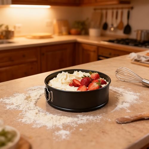 SINJEUN 3 PCS 9 Inch Springform Cake Pan, Nonstick Round Cheesecake