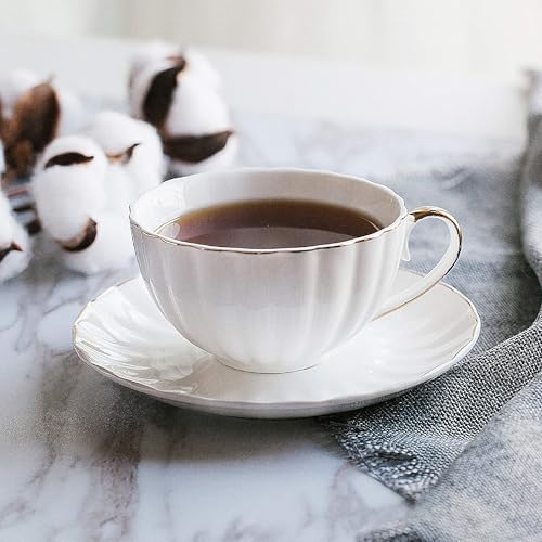 BTaT- Classic tea set, 13 pcs, Tea Cups (7oz), Tea Pot with Stainless