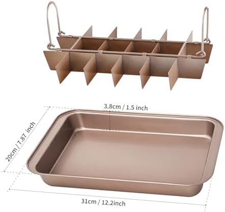 Brownie Pan with Dividers with Cutter Rectangular Cake, Non-stick