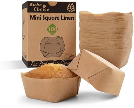 Bake Choice Square Brownie Pan with Dividers 100Pcs Square Mini
