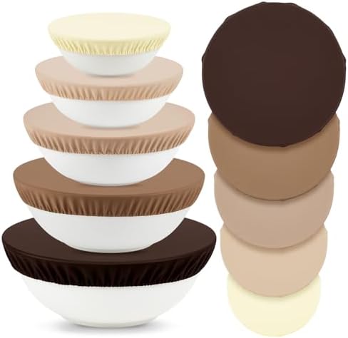 Reusable Beeswax Bowl Covers, 5 Pcs, Brown