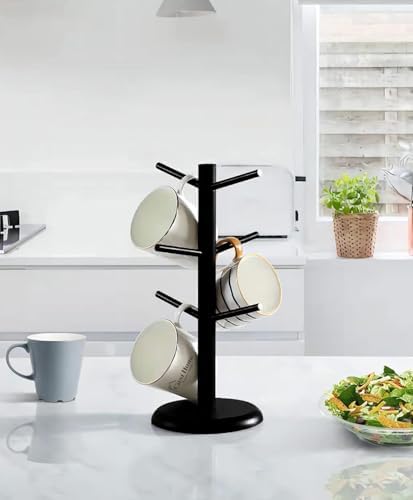 Mug Holder Tree - Coffee Mug Tree with 6 Hooks - Countertop Holder for