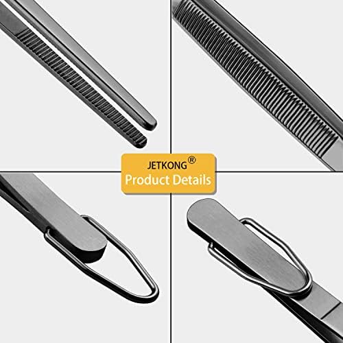 JETKONG 9 12 14 Inch Extra Long Kitchen Tweezers Heavy Duty Stainless
