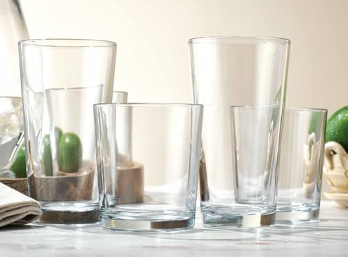 Glaver's Drinking Glasses Set of 12. Glassware set, 6 Highball Glass