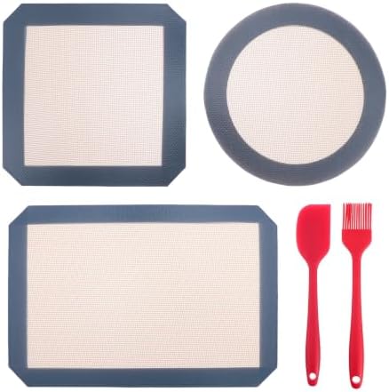 Silicone Baking Mat Set with Oil Brush and Scraper for Pastry Making