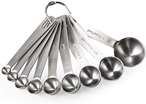 U-Taste 18/8 Stainless Steel Measuring Spoons Set of 9, Teaspoon