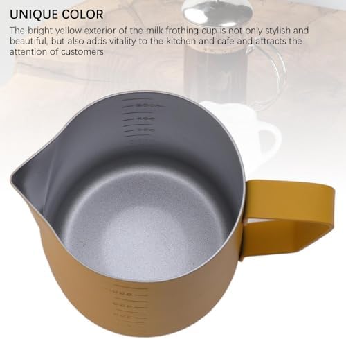 300ML/500ML Stainless Steel Yellow Frothing Pitcher Delicate Control