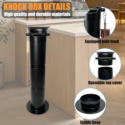 Espresso Knock Box for Coffee Grounds, Commercial Coffee Knock Box