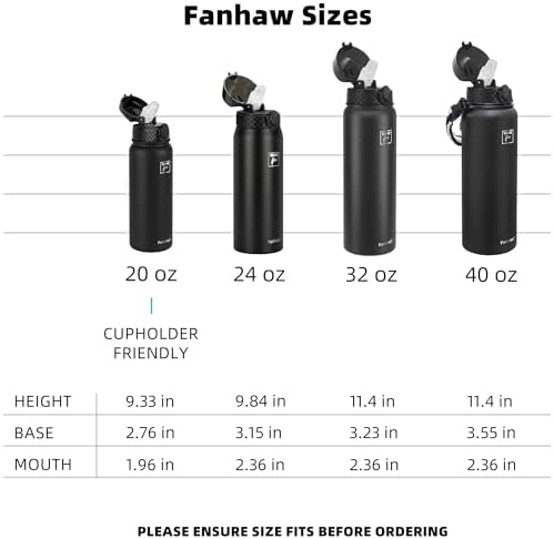 Fanhaw 20oz Kids Stainless Steel Water Bottle with Straw Lid, Green