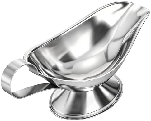 ZOOFOX Set of 2 Gravy Boat, 8 oz Stainless Steel Sauce Boat with