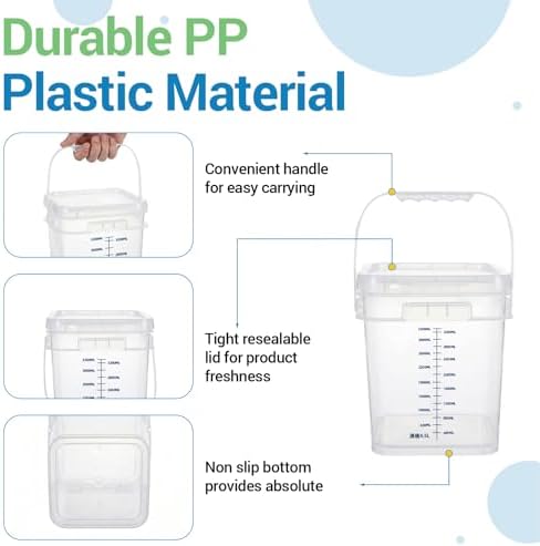 METAPACK 2 Pack 1 Gallon Food Storage Buckets