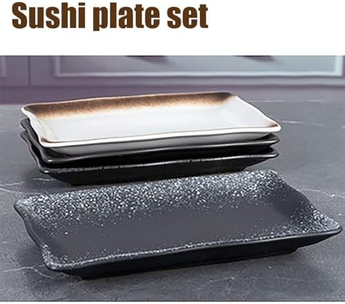 Sushi Plates, Ceramic Rectangular Platters Serving Trays Set, Sushi