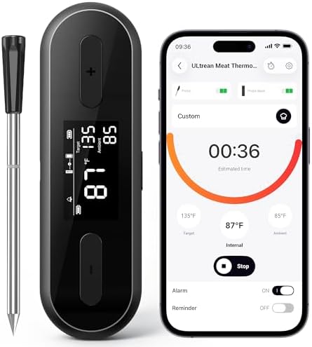 Ultrean Wireless Meat Thermometer, Magnetic Base