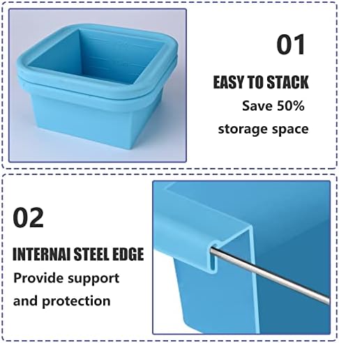 2 Cup Silicone Freezer Trays with Lid 4 Pack Silicone Freezer Molds