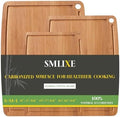 Bamboo Cutting Boards for Kitchen [Set of 3],Carbonized Wood Cutting