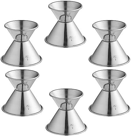 Metal Magery Stainless Steel Double Jiggers 1/2 & 1 oz Bar Jiggers Set