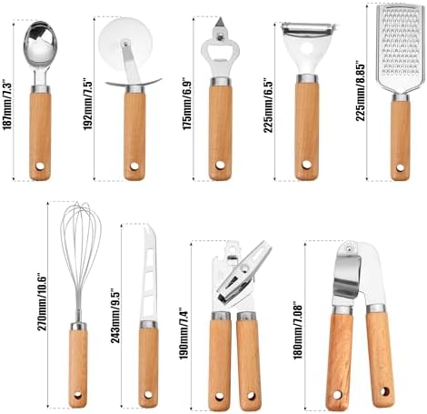 Stainless Steel Kitchen Gadget Set – 9 PCS Western Cooking Utensil &