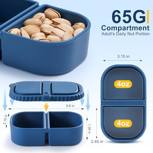 3 Pack Silicone Reusable Snack Containers with Lids - 8 oz Double