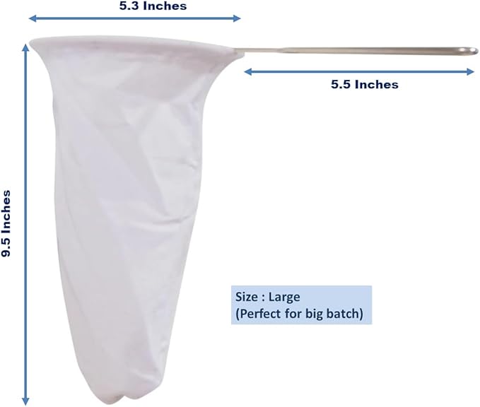 5.3” Large Reusable Thai Tea Filter – Traditional Cloth Strainer - Image 2