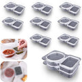 VOUKEN 10Pcs Double Compartment Condiment Container with Lid Double