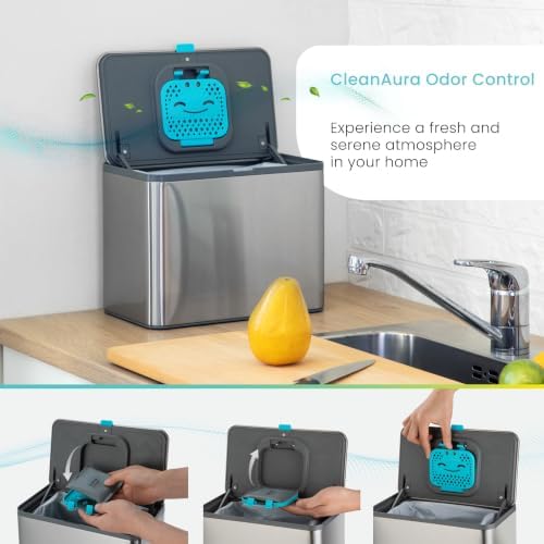 Home Zone Living Kitchen Compost Bin with CleanAura Odor Control