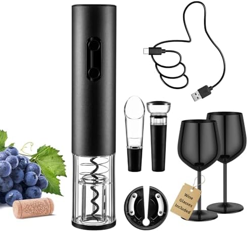 Electric Wine Opener Set Rechargeable, Electric Corkscrew Wine Opener
