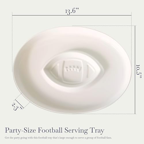Football Bowl - Porcelain Serving Platter for Bread with Olive Oil