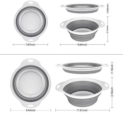 QiMH Collapsible Colander and Strainer Set of 3-2 PC 4 Quart(1 gal)
