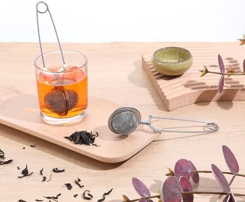 20 Pcs Snap Ball Tea Infuser Strainers, Silver Stainless Steel Fine