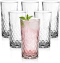 Vikko Drinking Glass, Set of 6 Crystal Style Tall Beverage Glasses