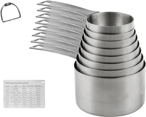 Stainless Steel Measuring Cups set of 8 measuring cups and 1 Magnetic
