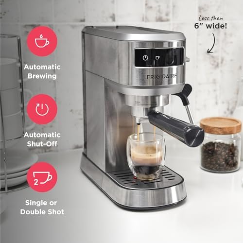 Frigidaire Steam Espresso Maker, 20 Bar, Milk Frother