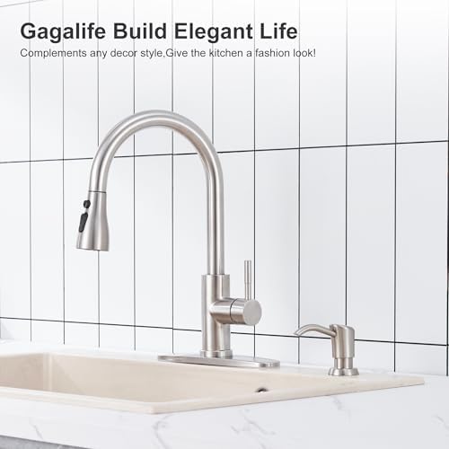 GAGALIFE Built-in Counter Soap Dispenser, Brushed Nickel
