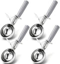 4 Pcs Ice Cream Scoop with Trigger 4 oz Stainless Steel Cookie Dough