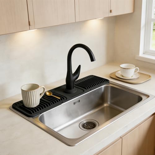 Silicone Faucet Mat for Kitchen Sink Water Splash Guard Behind Faucet