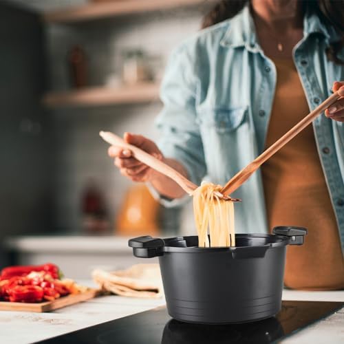 8.5qt Pasta Pot with Strainer Lid, Cast Aluminum Stockpot Multipot