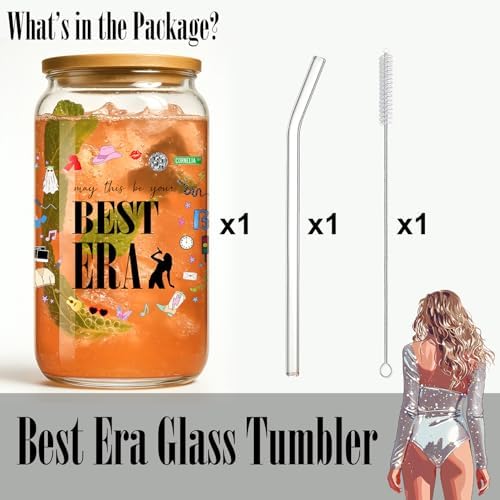 Taylor Best Era Glass Tumbler – 16oz Iced Coffee Mug Cup for Music