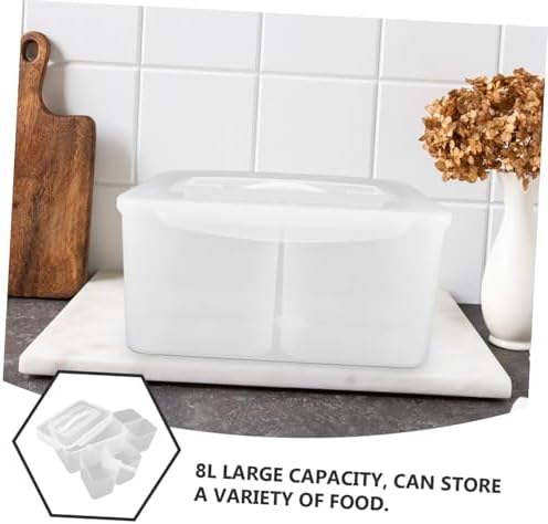 Xmas 8l Divided Plastic Snack Container with Handle for Pantry Storage